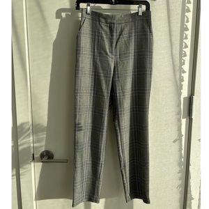 Maje Size 38 Women’s Gray and Black Straight Leg Plaid Pants